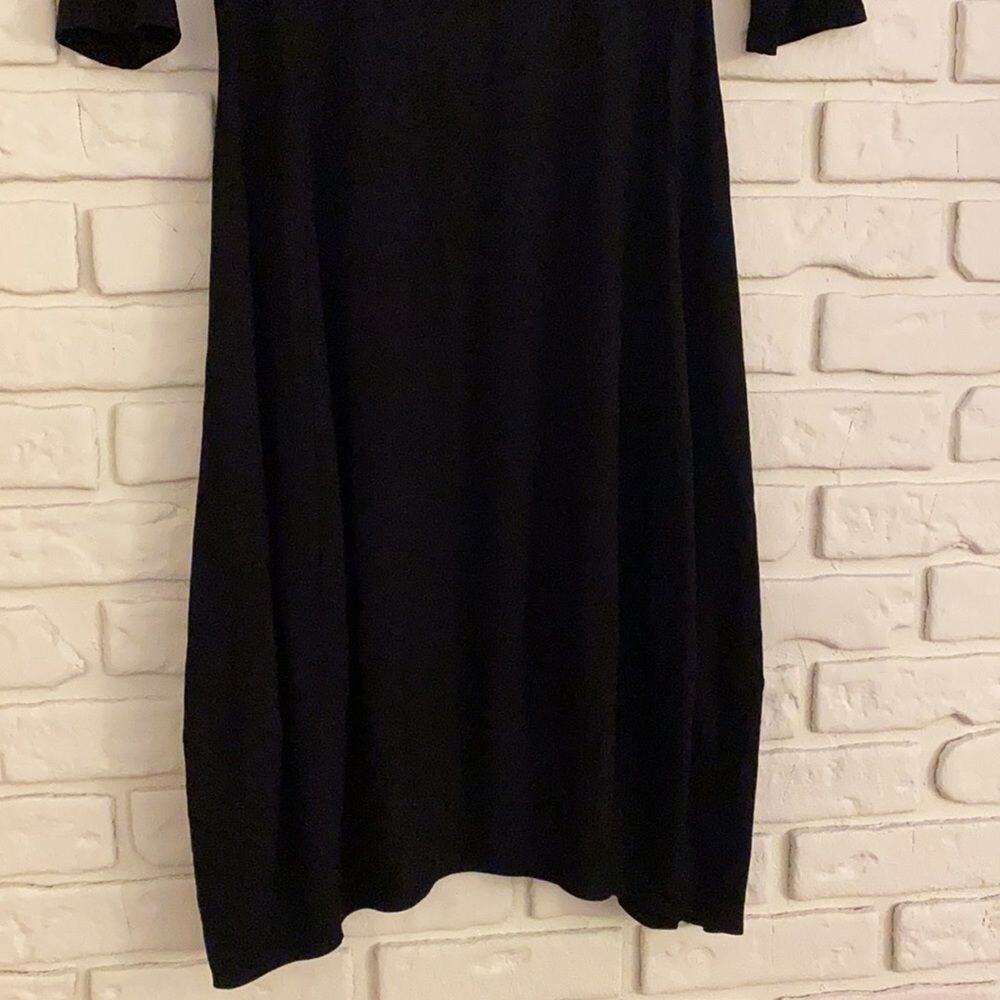 Eileen Fisher black 1/2 sleeve dress size medium. - Picture 3 of 11